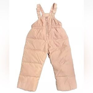 Baby Girls Size 3T Light Pink Water-Resistant Snow Bib/ Snowsuit